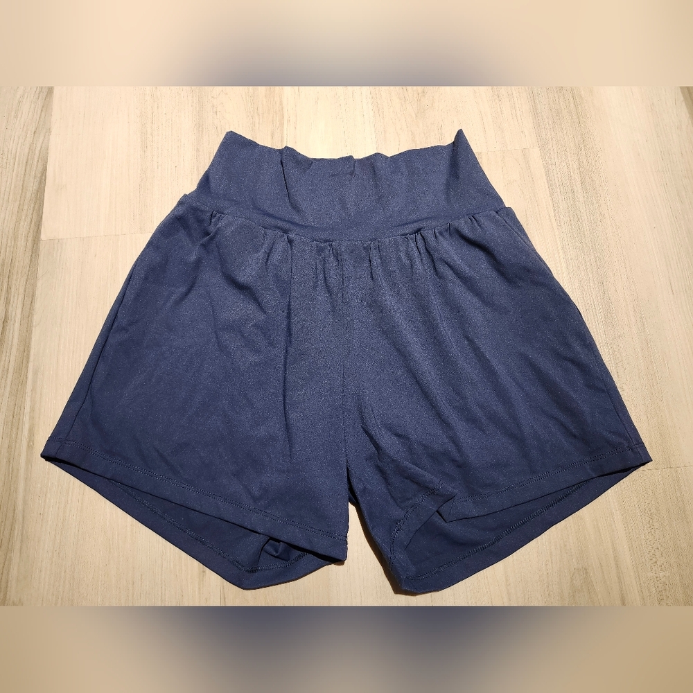 HALARA Women's High Waist Shorts in Deep Blue